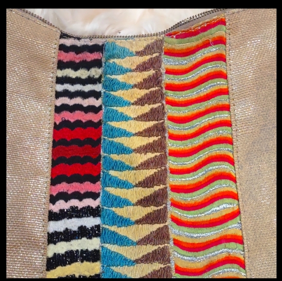 Anthropologie Jasper and Jeera gold and metallic colorful embroidered purse - Picture 13 of 16